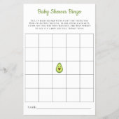 Baby Bingo Card Kawaii Avocado Baby Showspiel Flyer (Vorne)