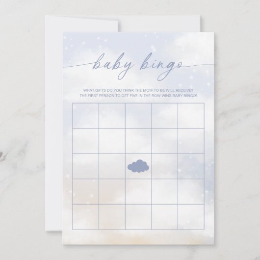 Baby Bingo Cloud 9 Baby Showspiel Einladung (Vorderseite)