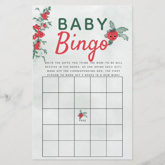 Baby Bingo Duschspiel Rustikale Kleine Tomatensort Flyer (Vorne)
