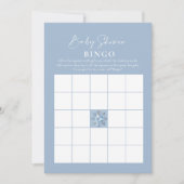 Baby Bingo Dusty Blue Winter Baby Showspiele Einladung (Vorderseite)