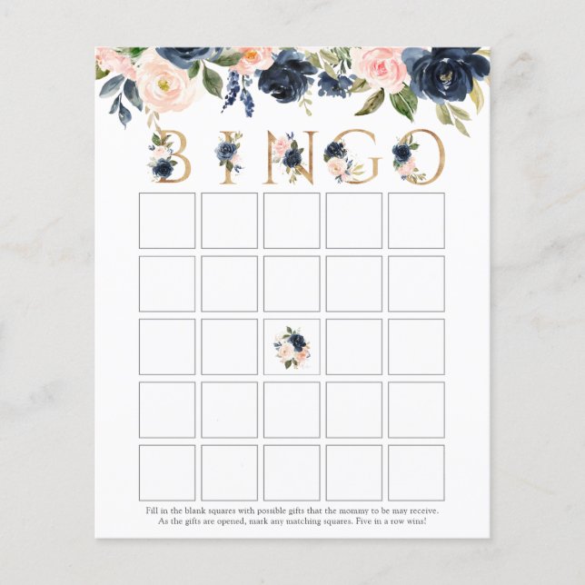 Baby Bingo Game Card (Vorderseite)