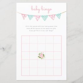 Baby Bingo Game - Rosa Blume Party Babydusche
