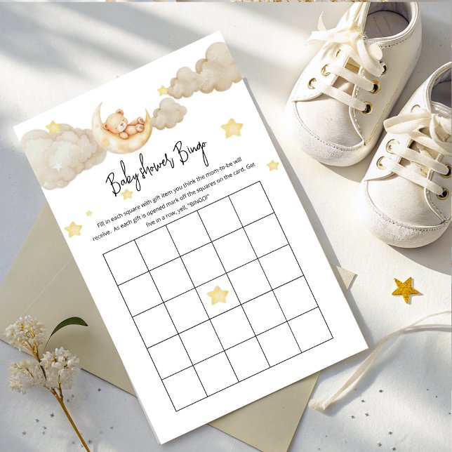 Baby Bingo Game - Über die Mond Babydusche (Von Creator hochgeladen)