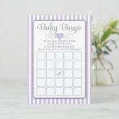 Baby Bingo Lavender Lilac Baby Showgame Cards Einladung (Stehend Vorderseite)