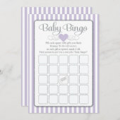 Baby Bingo Lavender Lilac Baby Showgame Cards Einladung (Vorne/Hinten)
