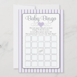 Baby Bingo Lavender Lilac Baby Showgame Cards Einladung