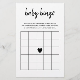 Baby Bingo Minimalistisch Baby Showspiel
