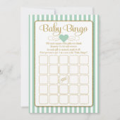 Baby Bingo Mint Green Gold Baby Showkarten Einladung (Vorderseite)