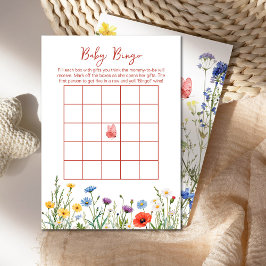 Baby Bingo mit Spring Flowers Babydusche Feiertagskarte