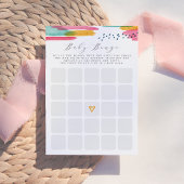 Baby Bingo Modernes Abstraktes Rosa und Blau Einladung