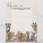 Baby Bingo & Name Race Wild Baby Showspiel Flyer (Hinten)