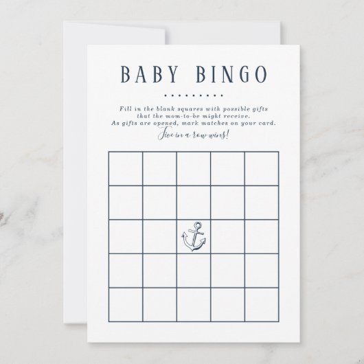 Baby Bingo | Nautical Whale Baby Boy Showspiel Einladung (Vorderseite)