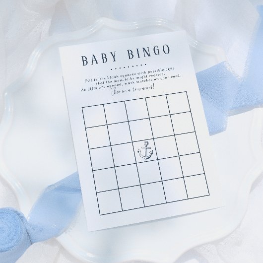 Baby Bingo | Nautical Whale Baby Boy Showspiel Einladung