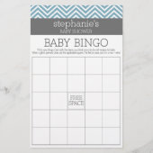 Baby Bingo - Pastel Blue Chevrons Shower Game (Vorderseite)