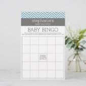 Baby Bingo - Pastel Blue Chevrons Shower Game (Stehend Vorderseite)