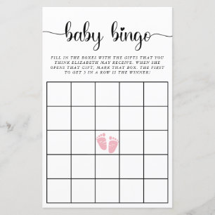 Baby Bingo Pink Baby Girl Duschgame