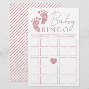 Baby Bingo Pink Glitzer Baby Feet Baby Showspiel
