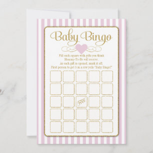 Baby Bingo Pink Gold Girl Baby Showkarten