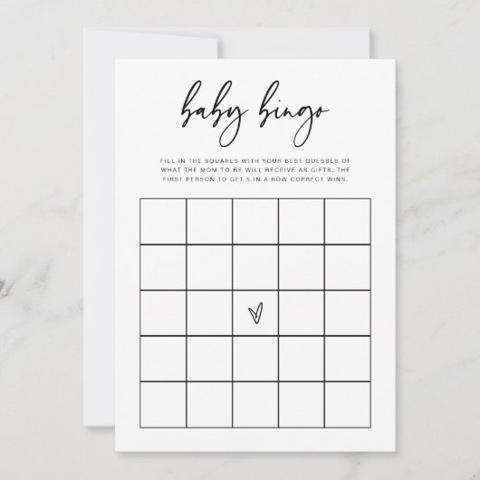 Baby Bingo Shower Guessing Game Activity Card F201 Save The Date (Vorderseite)