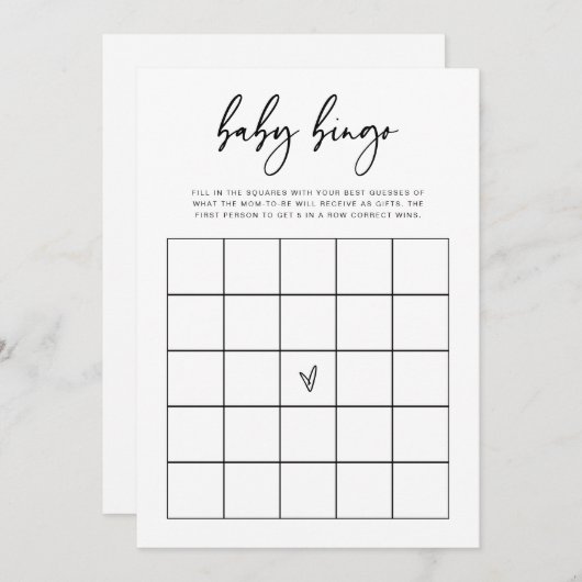 Baby Bingo Shower Guessing Game Activity Card F201 Save The Date (Vorne/Hinten)