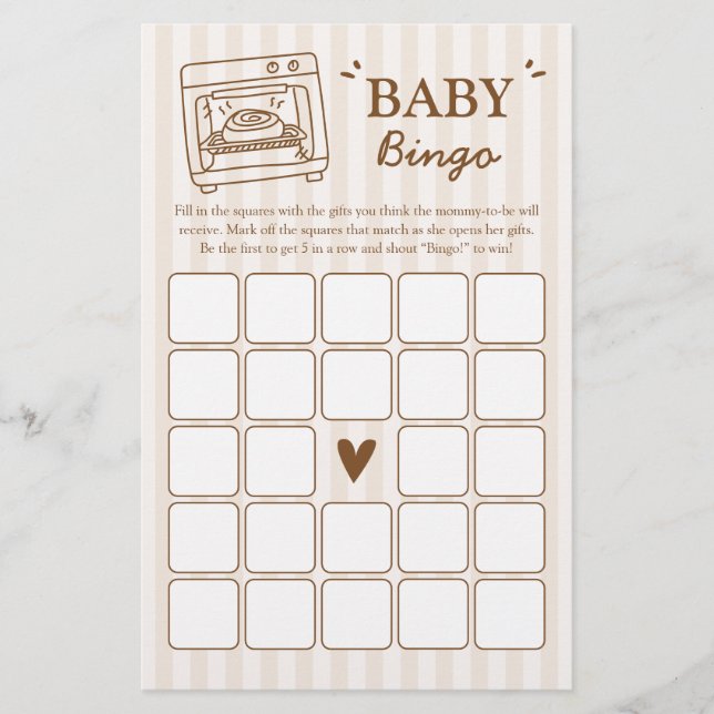 Baby-Bingo-Spiel 'Brötchen im Ofen' (Vorderseite)