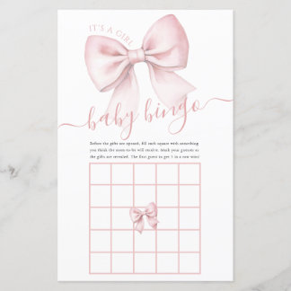 Baby-Bingo-Spiel 'Rosa Schleife' zur Babyparty - E