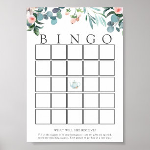Baby-Bingo-Spielkarte zur Teezeit Poster