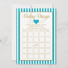 Baby Bingo Turquoise Gold Baby Showgame Cards Einladung
