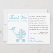 Baby Bird Blue Baby Dusche Danke Karte (Vorderseite)