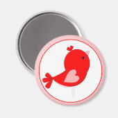 Baby Bird mit PInk Herz Magnet (Vorderseite/Rückseite)