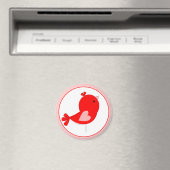 Baby Bird mit PInk Herz Magnet (In Situ (Geschirrspüler))