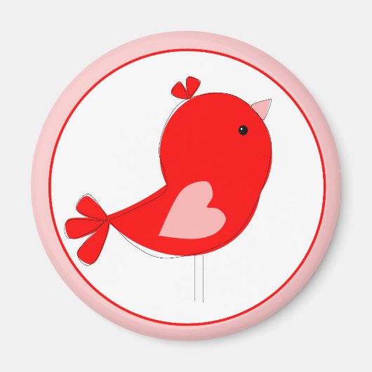 Baby Bird mit PInk Herz Magnet (Vorne)