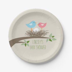 Baby-Bird-Nest Babyparty Pappteller
