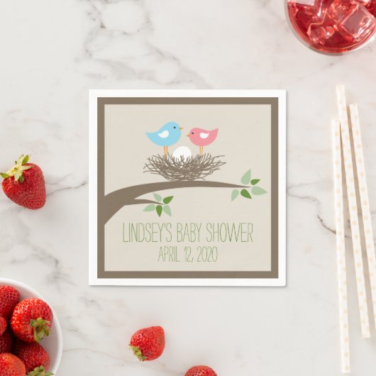 Baby-Bird-Nest | Babyparty Serviette (Beispiel)
