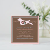 Baby Birdie Twins Pink Blue Baby Einladung (Stehend Vorderseite)