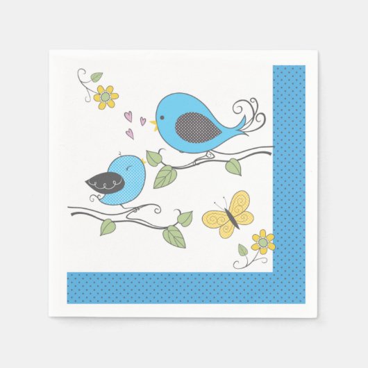 Baby Birdies Shower Napkins-Boy Serviette (Vorderseite)