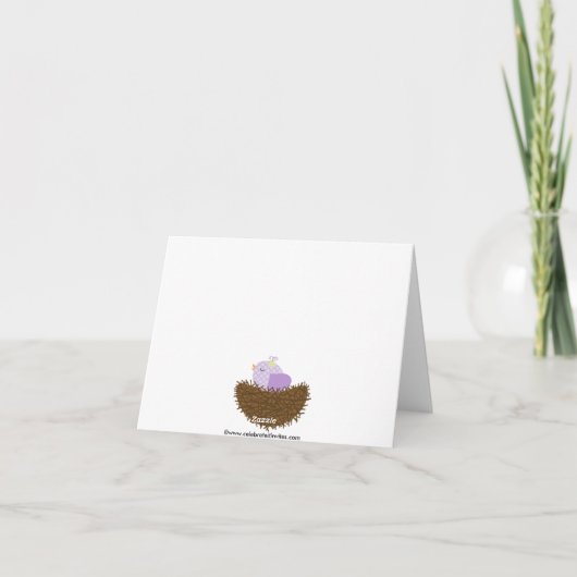 Baby Birds Nest Danke Note Card (Rückseite)