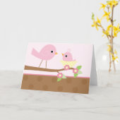 Baby Bird's Nest (pink) Karte (Gelbe Blume)
