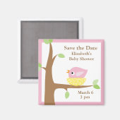 Baby Bird's Nest (pink) Magnet (Vorderseite/Rückseite)