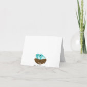 Baby Birds Nest Twins Danke Note Card (Rückseite)