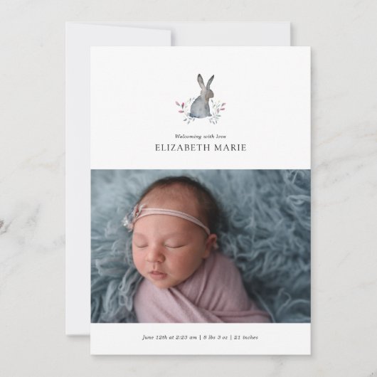 BABY BIRTH-ANKÜNDIGUNG | Aquarellblase Ankündigung (Vorderseite)