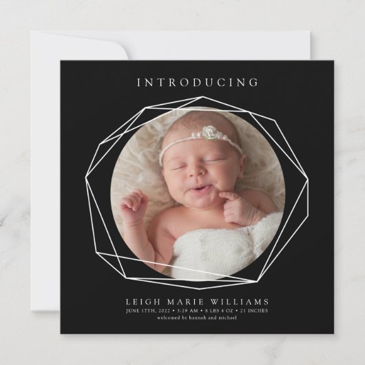 BABY BIRTH-ANKÜNDIGUNG Einführung Baby (Vorderseite)