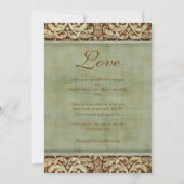 Baby Birth Ankündigung Vintag Brown Green (Rückseite)