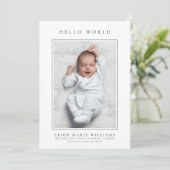 BABY BIRTH ANKÜNDIGUNG Woodland Baby Animes (Stehend Vorderseite)