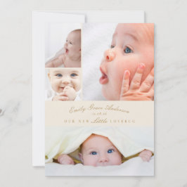 Baby Birth Announcement 5 Collage Little Liebe Bug Feiertagskarte