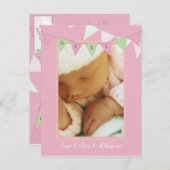 Baby Birth Announcement Banner Foto Postcard Ankündigungspostkarte (Vorne/Hinten)