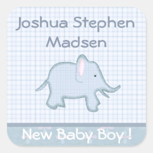 Baby Birth Announcement Elephant Sticker