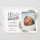 Baby Birth Announcement Foto-Karte Elegantes Ambie Ankündigung (Vorderseite)