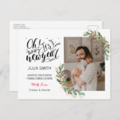 Baby Birth Announcement Foto-Karte Elegantes Ambie Ankündigungspostkarte (Vorne/Hinten)