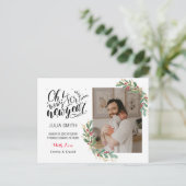 Baby Birth Announcement Foto-Karte Elegantes Ambie Ankündigungspostkarte (Stehend Vorderseite)